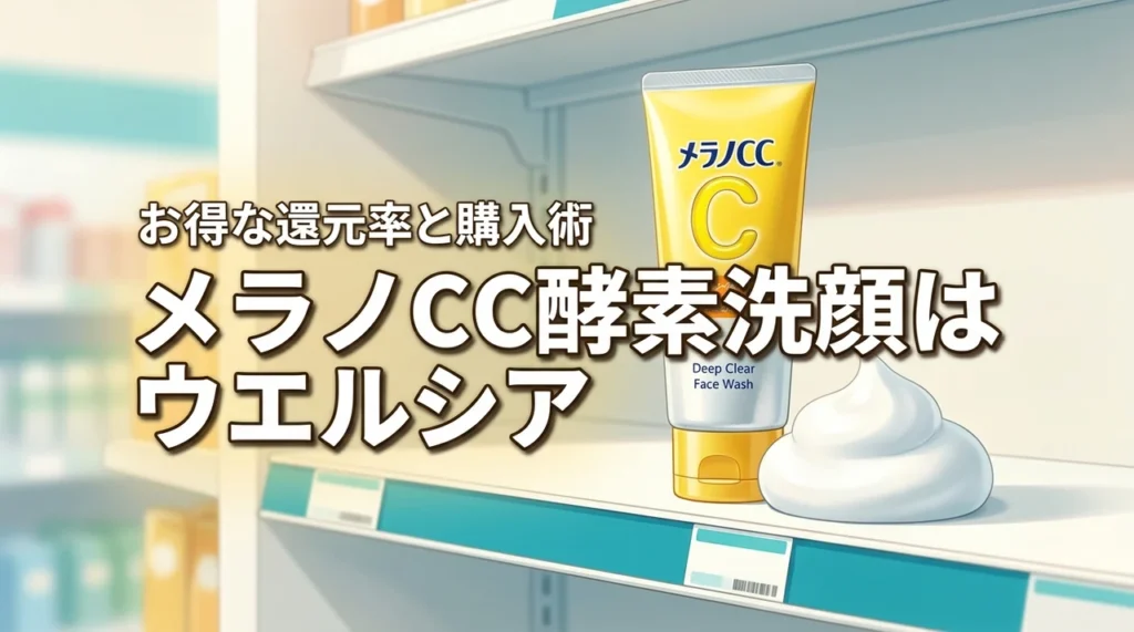 メラノCCディープクリア酵素洗顔はウエルシアが買い！還元率やお得な購入法を伝授